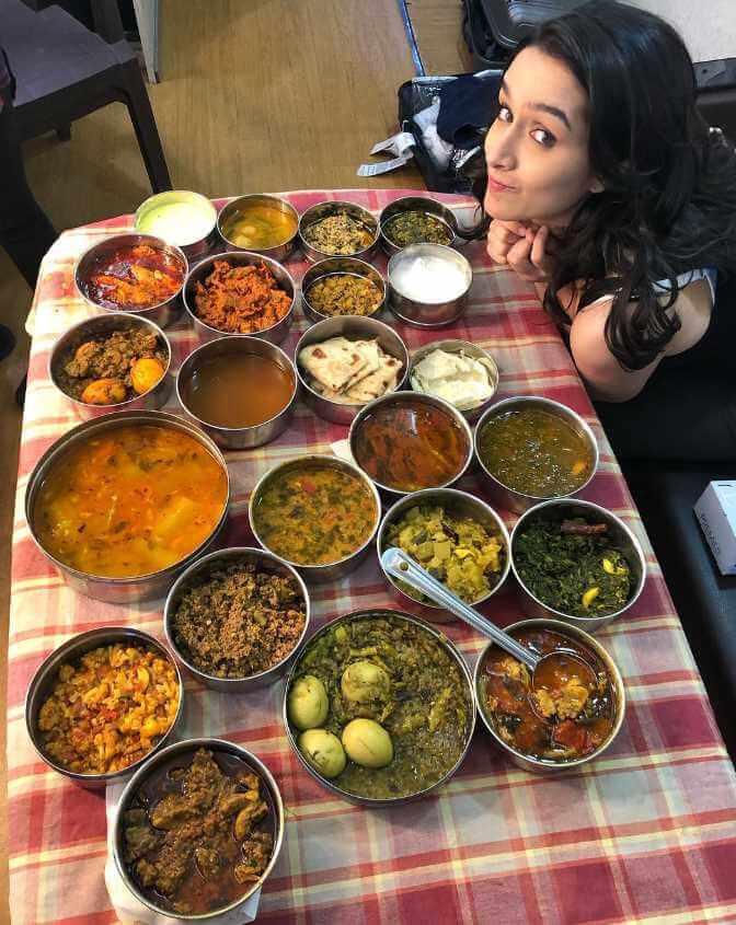 Shraddha Kapoor with foods