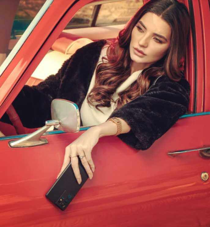 Sadia Khan with Car Photo