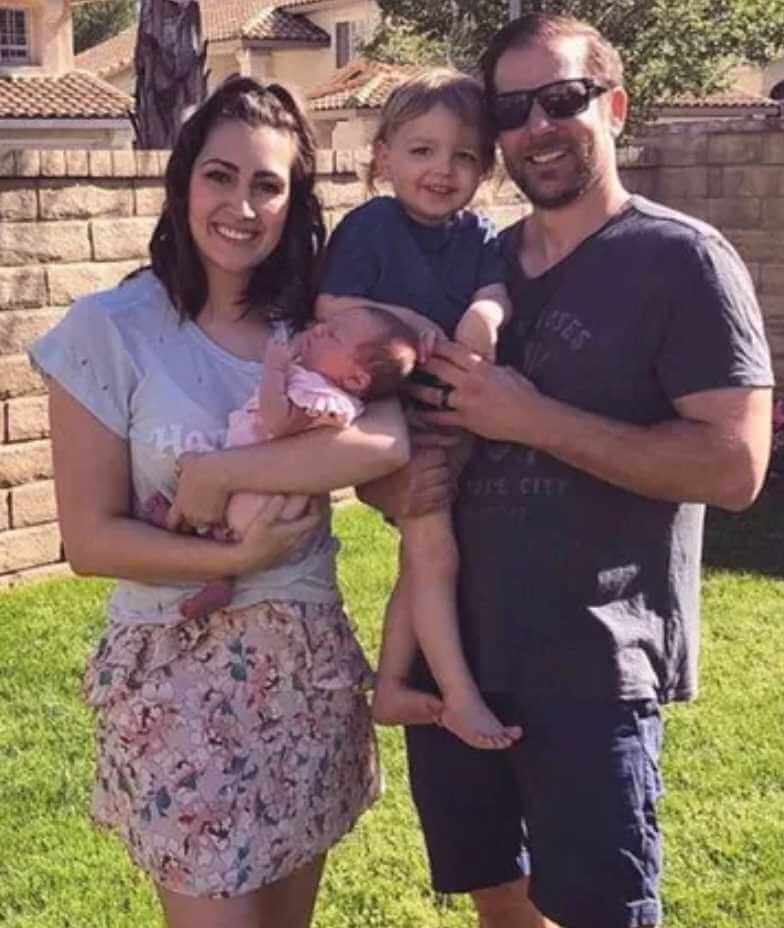 Justin Cassotta with his wife and children Pic