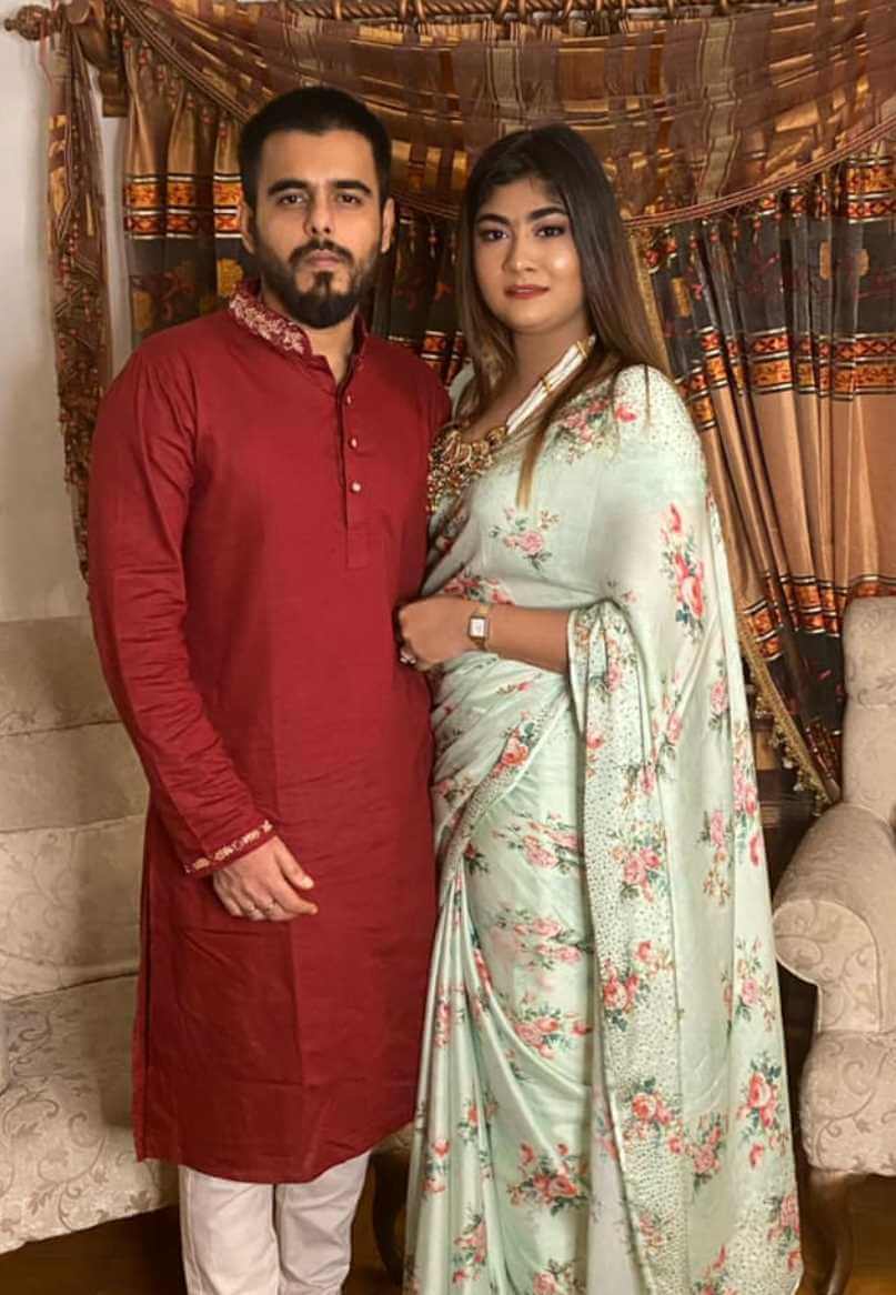 Shamma Rushafy Abantee with her husband Photo
